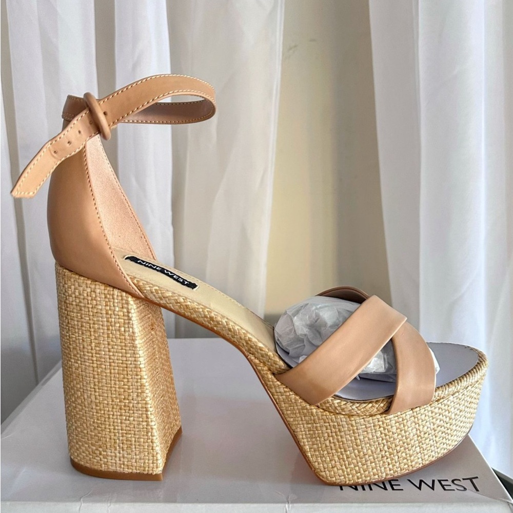 Nine West Nude and Beige Platform Heels